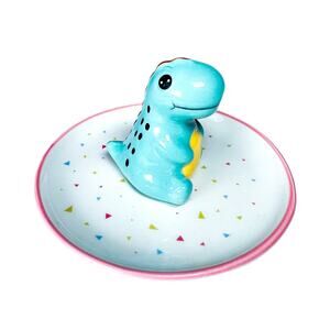 NEW Ceramic Jewelry Dish Polka Dot Multicolor Ring Dish Pastel Cute Home Decor